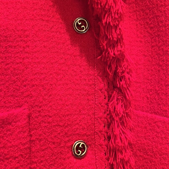 GUCCI red tweed coat - Picture 3 of 4